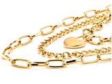Gold Tone 3-Strand Chain Interchangeable  Necklace