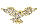 White Crystal, Gold Tone Eagle Brooch/Pin
