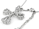 White Cubic Zirconia Silver Tone Cross Pendant with 18" Chain 5.30ctw