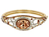 Champagne Cubic Zirconia with Orange and White Crystal Gold Tone Bracelet 11.70ct