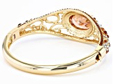Champagne Cubic Zirconia with Orange and White Crystal Gold Tone Bracelet 11.70ct