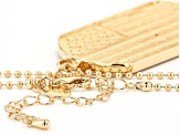 Red, White, and Blue Crystal American Flag Gold Tone Dog Tag Pendant with Chain