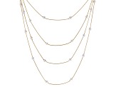 Pearl Simulant Gold Tone Multi Row Necklace