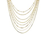 Multi Strand Gold Tone Statement Necklace