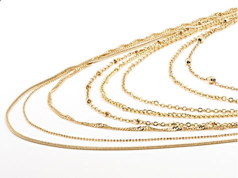 Multi Strand Gold Tone Statement Necklace