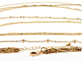 Multi Strand Gold Tone Statement Necklace