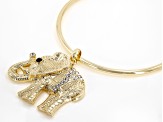 Gold Tone Elephant Choker Necklace