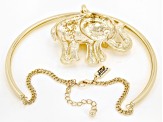 Gold Tone Elephant Choker Necklace