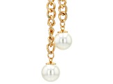 Pearl Simulant Gold Tone Statement Drop Necklace