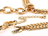 Pearl Simulant Gold Tone Statement Drop Necklace