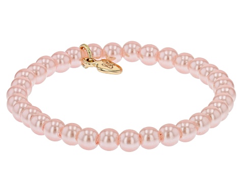Pink Beaded Halo Planet Set of 2 Stretch Bracelets