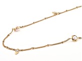 Pearl Simulant Gold Tone Planet Convertible Charm Anklet/Necklace