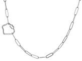 Silver Tone Paper Clip Chain Starlet Mirror Necklace
