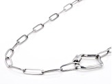 Silver Tone Paper Clip Chain Starlet Mirror Necklace