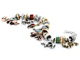 Multi Color Tri-Tone Animal Themed Charm Bracelet