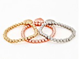 Tr-Color Set of 3 Heart Charm Stretch Bracelets