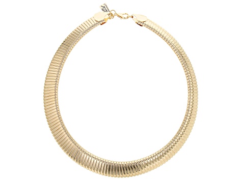 Gold Tone Cobra Chain Collar Necklace