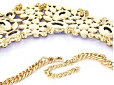 Lilac Crystal Gold Tone Floral Statement Necklace