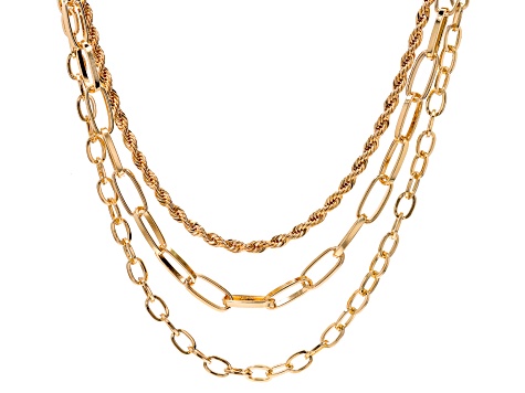 Gold Tone Multi-Strand Necklace
