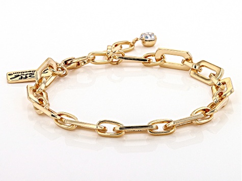 White Crystal Gold & Silver Tone Set Of Two Bracelets - OPC1319 | JTV.com