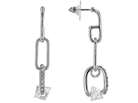 White Crystal Tri-Tone Set of 3 Earrings