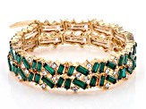 Multi-Color Crystal Gold Tone Set of 6 Stretch Bracelets