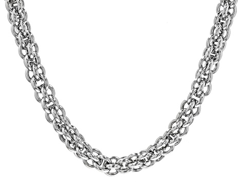 Silver Tone Chunky Interlocked 15" Necklace