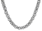 Silver Tone Chunky Interlocked 15" Necklace