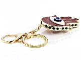 Multi-Color Enamel Gold Tone Evil Eye Key Chain