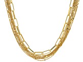 Gold Tone Multi-Strand Paperclip Necklace