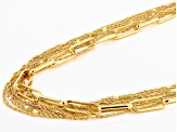 Gold Tone Multi-Strand Paperclip Necklace