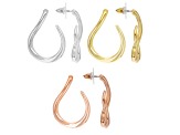 Tri-Tone Set of 3 Hoop Earrings