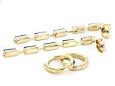 Blue Montana Crystal Gold Tone Brass Set of Two Earrings