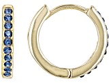 Blue Montana Crystal Gold Tone Brass Set of Two Earrings