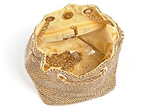 Vintage Gold White Mesh Bucket Bag 