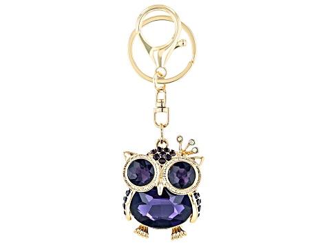 Colorful Cool Crystal Owl Keychain Full Rhinestone Key Holders
