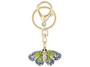 Multi-Color Crystal Gold Tone Butterfly Key Chain