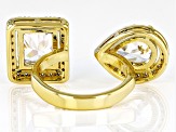 White Cubic Zirconia Gold Tone Open Design Ring 10.00ctw