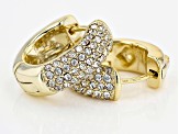 Cubic Zirconia and White Crystal 3 Piece Gold Tone Earrings Set
