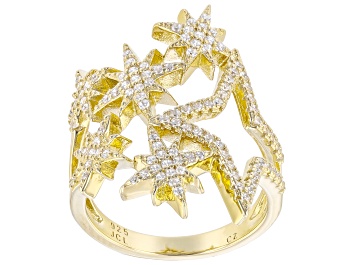 Picture of White Cubic Zirconia 14k Yellow Gold Over Sterling Silver Star Ring .45ctw