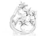 White Cubic Zirconia Rhodium Over Sterling Silver Star Ring .45ctw