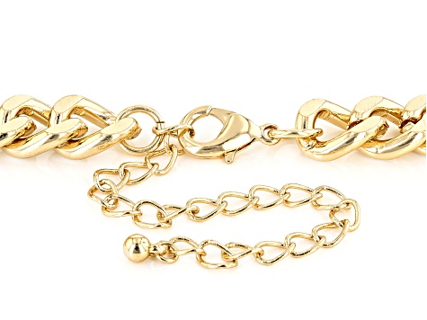 White Enamel Gold Tone Necklace