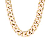 Pink Enamel Gold Tone Necklace