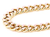 Pink Enamel Gold Tone Necklace
