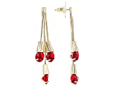 Multi-Color Crystal Gold Tone Set of 3 Earrings