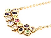 Multi-Color Crystal Gold Tone Statement Necklace