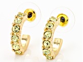 Multi-Color Crystal Gold Tone Set of 7 Huggie Earrings