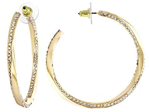 Crystal Tri-Tone Set of 3 Hoop Earrings