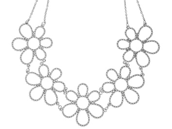 Picture of Silver Tone Floral Choker Necklace