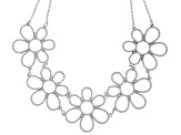 Silver Tone Floral Choker Necklace